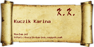 Kuczik Karina névjegykártya